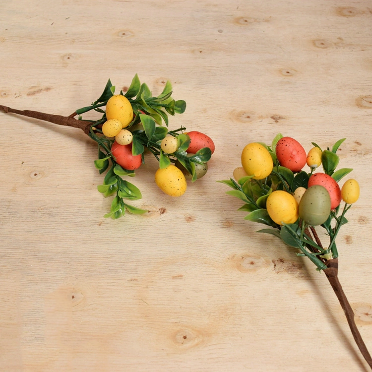 Huevo de pascua decoración adornos de escritorio simple florero de hoja verde de la simulación de emulación de corte personalizado de flores Bouquet de verdor decoradas vacaciones huevo de Pascua artesanales