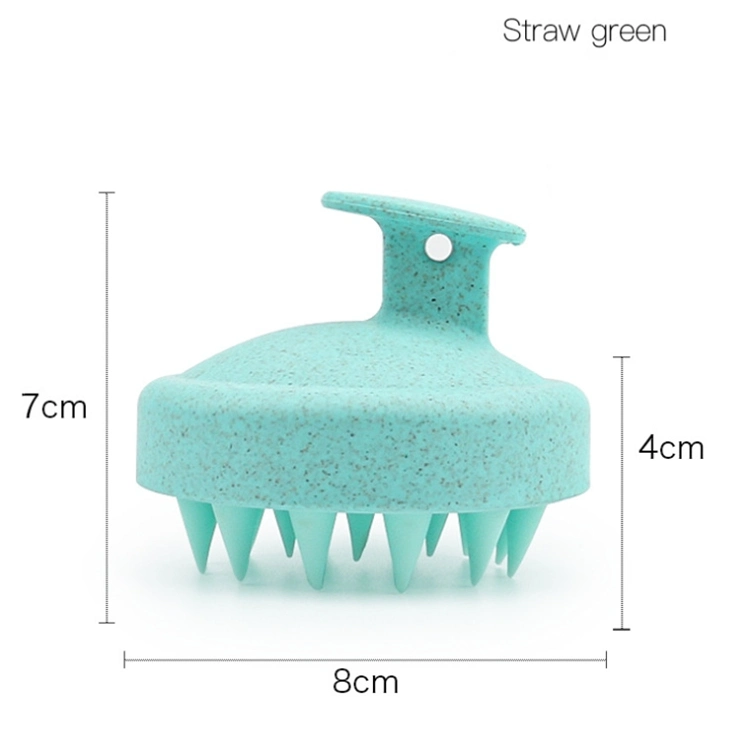 Private Logo Biodegradable Wheat Straw Hair Shampoo Brush Slicone Hair Scalp Massager