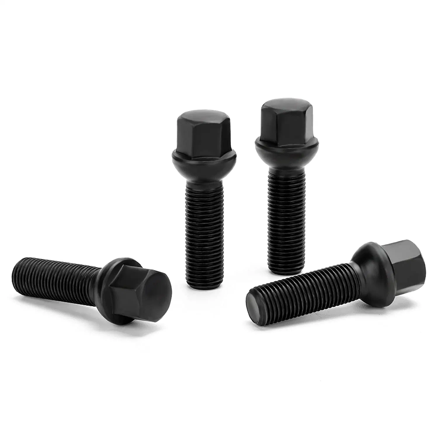 Extended Lug Bolts Aftermarket Black Wheel Lug Bolts with 45mm Shank Long Ball Seat