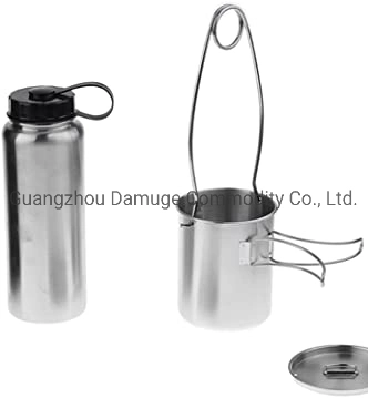 Stainless Leak Proof Water Bottle Cup Pot Kettle with Mouth Spreader Hanger