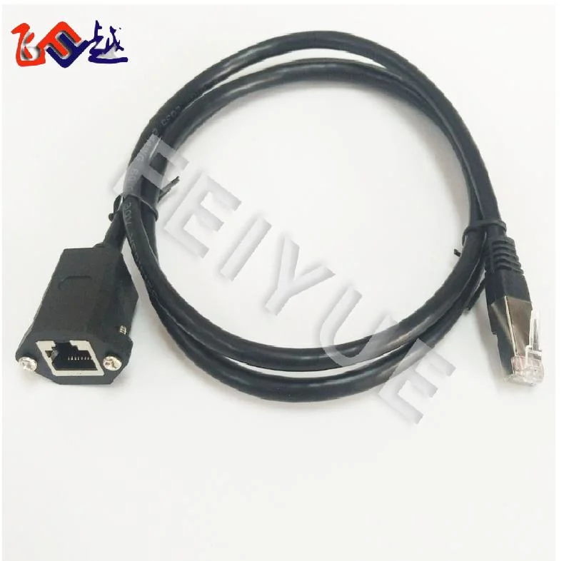 UTP STP RJ45 Cable Male to Female Panel Mount with Screw Ethernet LAN Network Extension Cable