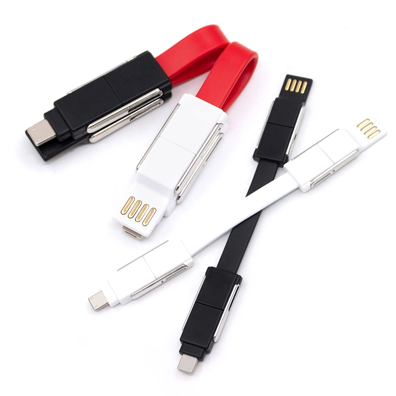 متعدد الوظيفة 3 في 1 كبل تاريخ سلسلة مفاتيح USB، كبل تاريخ سلسلة المفاتيح المغناطيسية، كبل شحن USB مسطح، كبل شحن هدية ترويجية