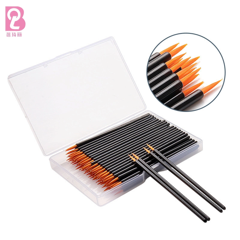 Beiqili 50 Pack Nail Art Brush Disposable Eyeliner Brushes Applicator Makeup Eye Liner Wands