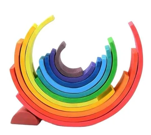 Rainbow Wooden Educational Building Blocks Toy for Kids