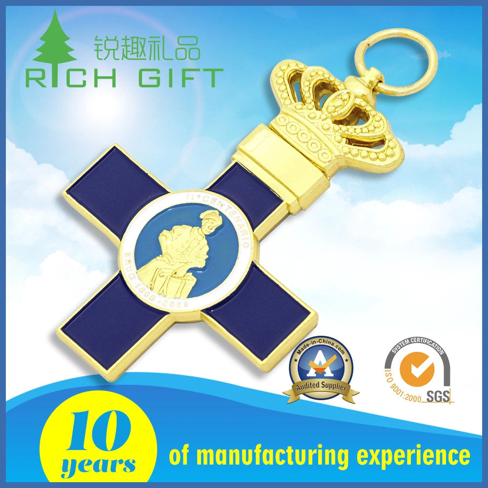 Cheap Wholesale/Supplier Custom Promotional Metal Iron Stamping Gold Plated Florida Tourism Souvenir Keychains