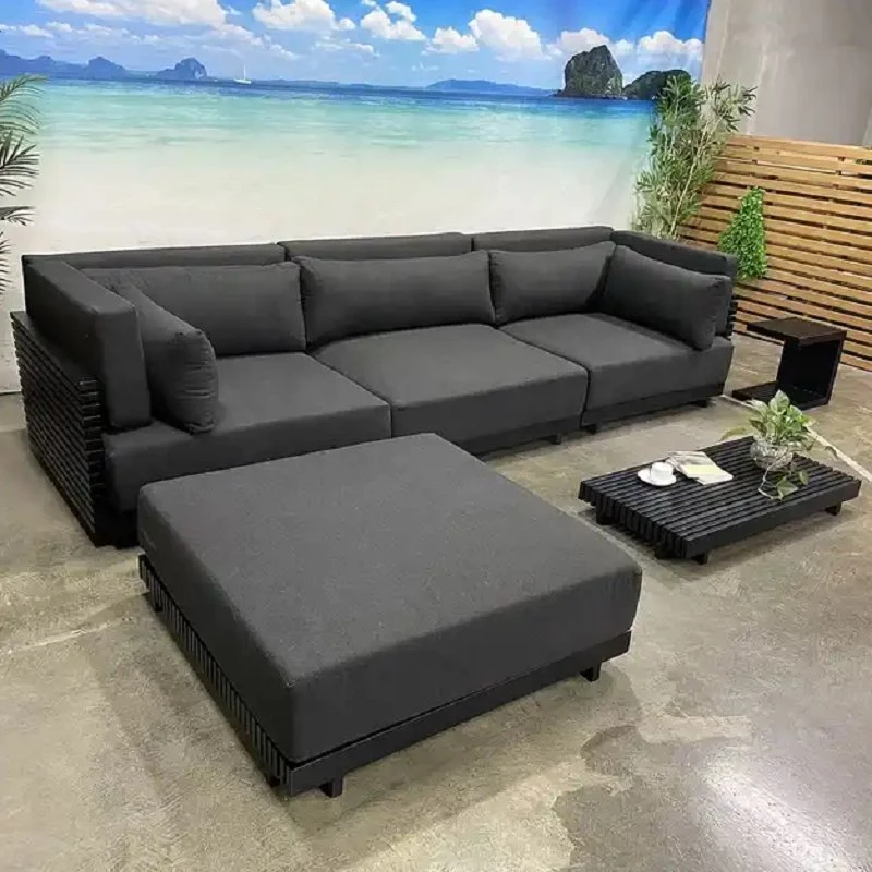 Heißer Verkauf Von Hochwertigen Hotel Im Freien Bürogebäude Echten Teak Sofa Aluminium Sofa-Sets Gartenmöbel