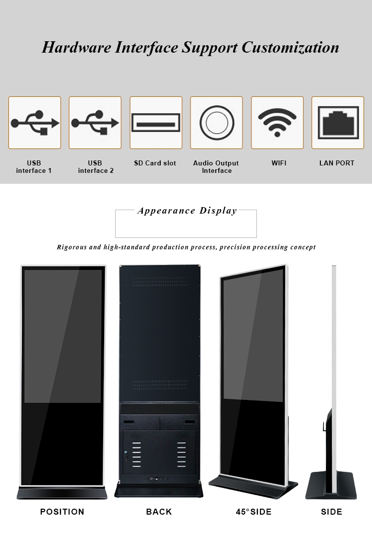 High-Quality 55inch Touch Screen LCD TV Digital Signage LCD Media Ad Players