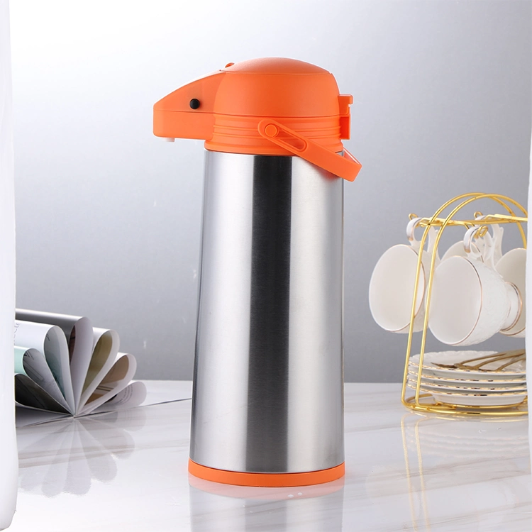 1.9L Cheap Air Pump Carafe Dispenser Stainless Steel Vacuum Flask Coffee Tea Hot Water Thermo