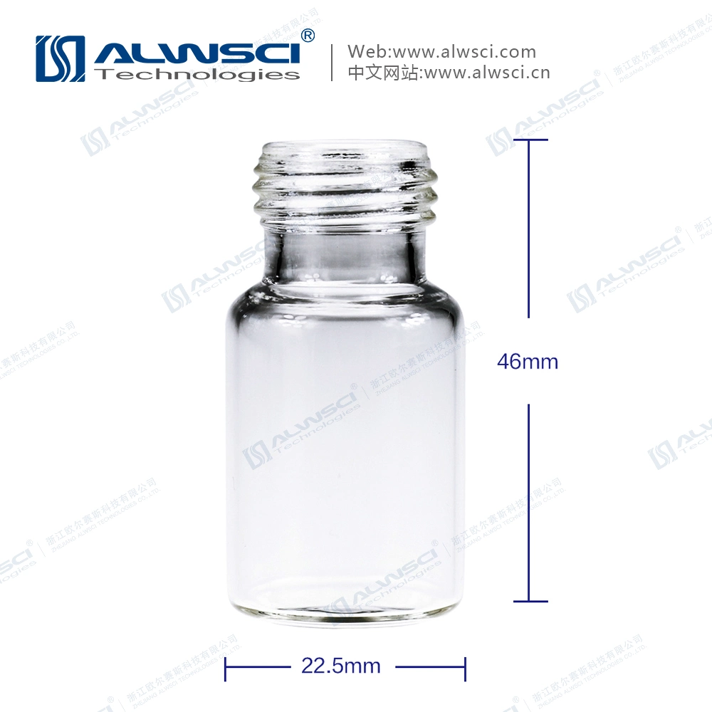 10ml Schraubfläschchen aus durchsichtigem Glas für den Einsatz im Labor