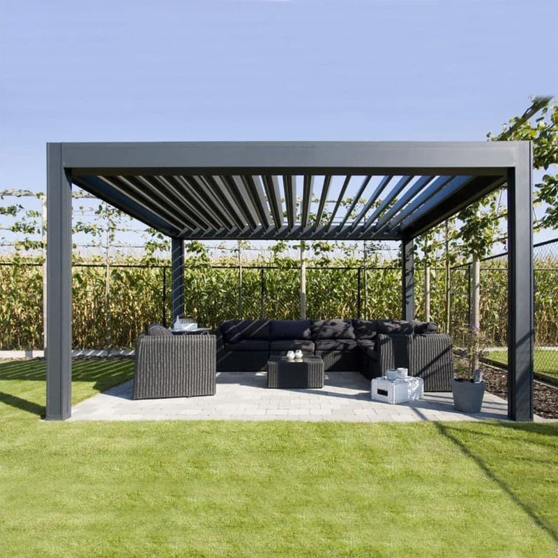 DIY personalizado Metal motorizado resistente al agua Canopy de aluminio exterior Smart Gazebo Terraza cubierta del sol Terraza impresionante Jardín del Carport Louvre techo Pergola