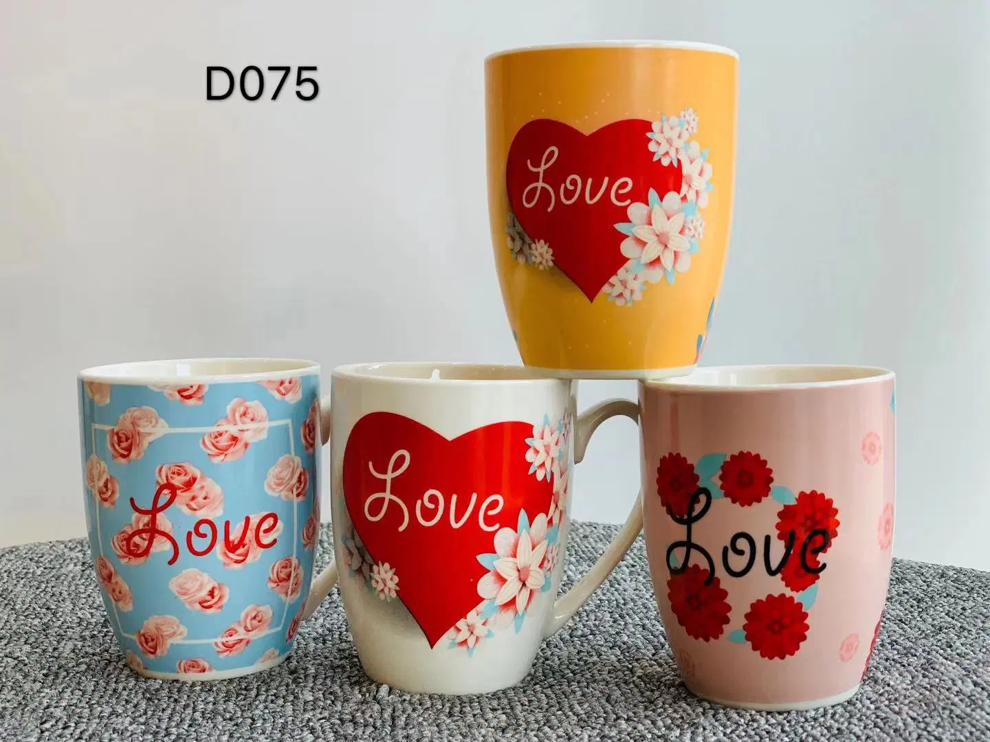 Wholesale/Supplier Exporter Different Colors Designs Ideas 12 Oz 360ml Ceramic Mug Porcelain Cup for Valentines Gifts