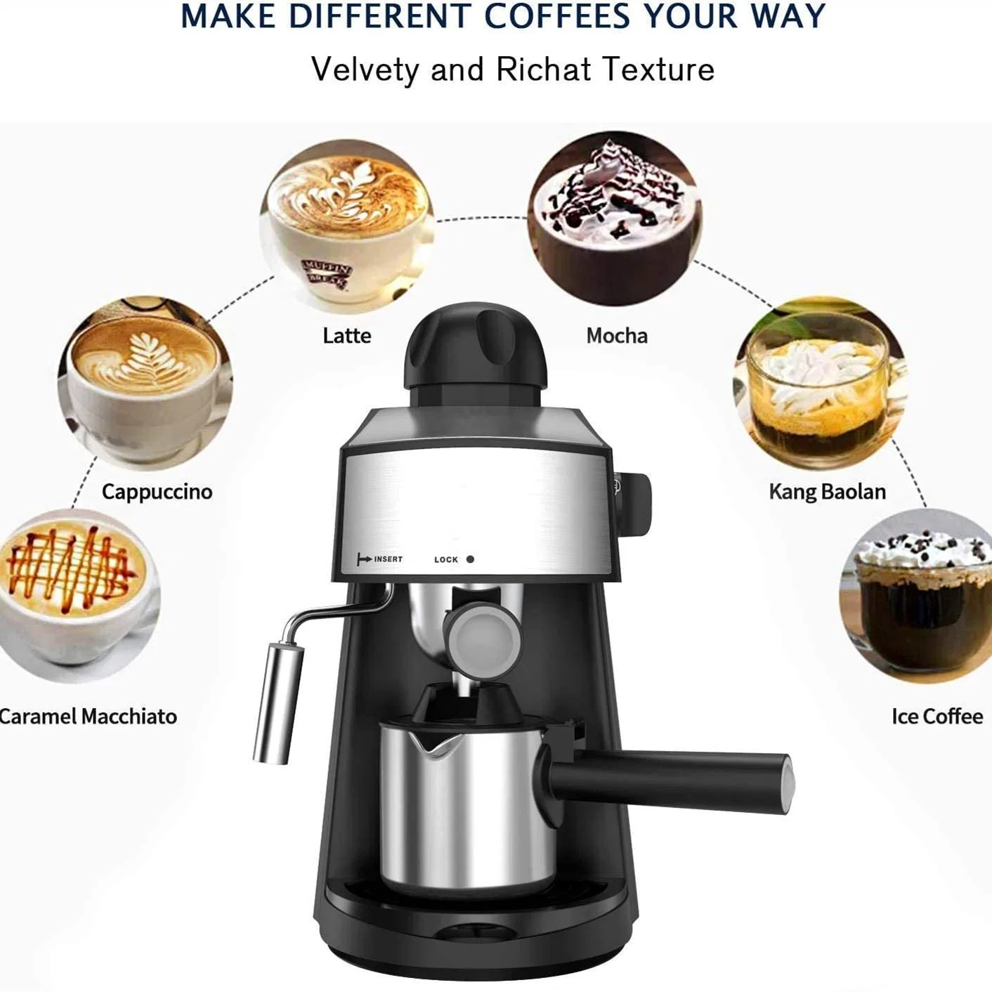 Personal Espresso Maker with Steam Wand