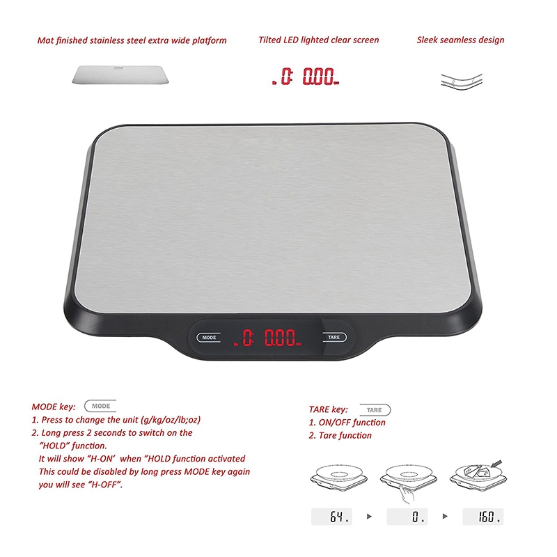 15kg/1g grande plate-forme en acier inoxydable Balance de cuisine pour la Turquie la cuisson