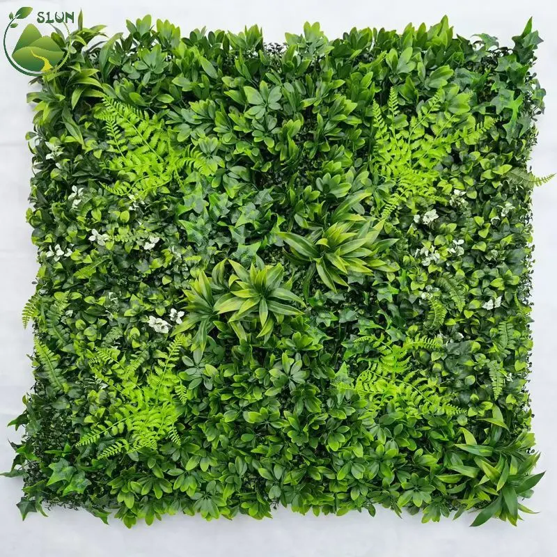 Green Wall Panel Anti UV Artificial Plant Grass Wall Backdrop for Outdoor Indoor Decoration