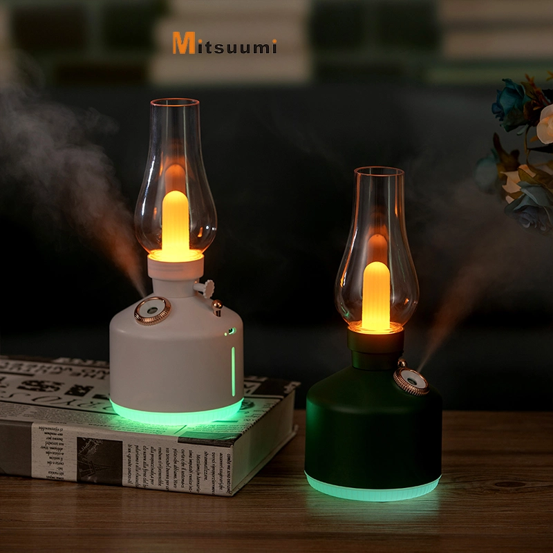 Lámpara portátil de queroseno humidificador de aire decorativo recargable LED