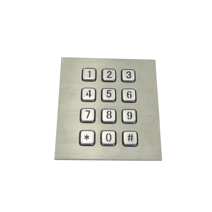 Panel Mount Stainless Steel Backlight Keypad with 12 Keys