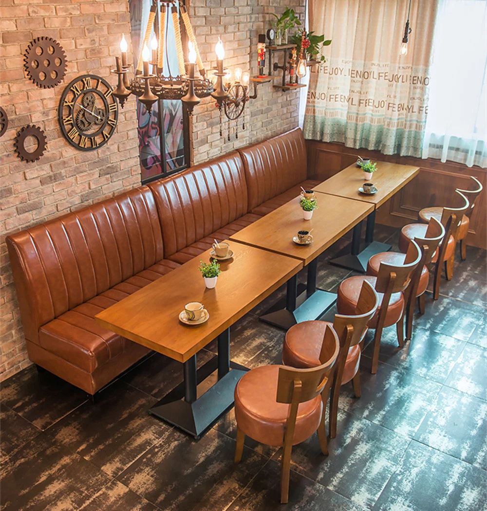 Tabla de metal moderno de madera silla Sofá Cafe Restaurante de comida rápida muebles