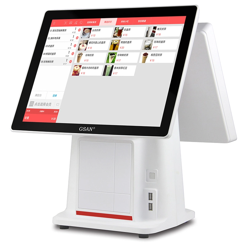 15 pulgadas Capacitive Touch Screen POS máquina Registro de efectivo