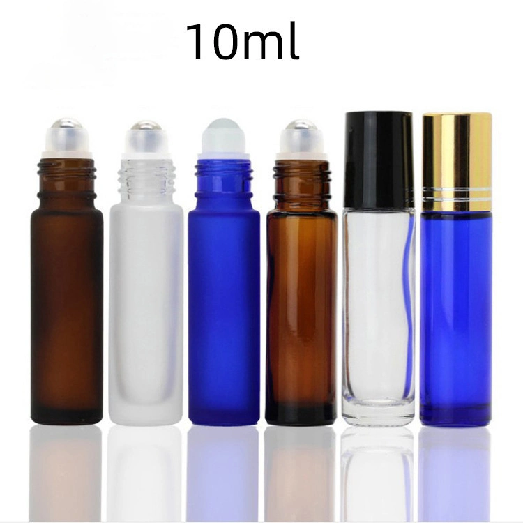 10ml Wholesale/Supplier Transparent Amber Blue Glass Perfume Bottle Essential Oil Roll on Bottle