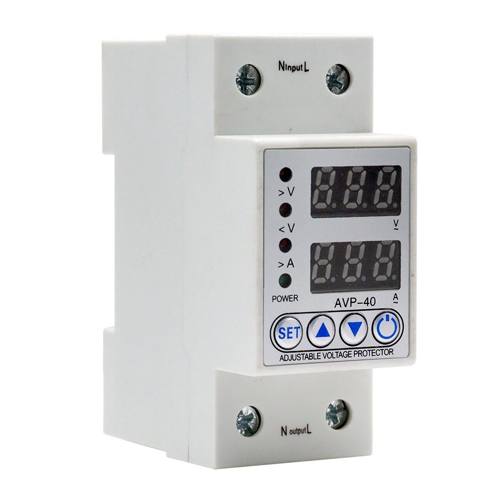 Hot Sale 40A 63A 230V DIN Rail Under Voltage Protective Protector Relay Protection, Digital Electric Voltage Protector