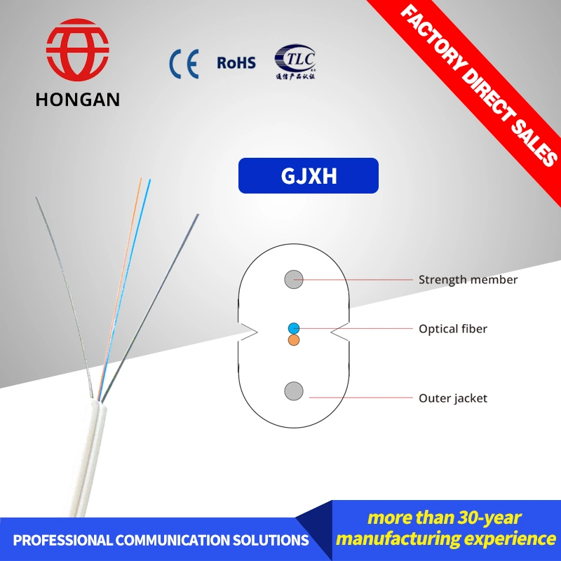 Cable de caída de fibra óptica de modo único FTTH cable de caída de cable plano