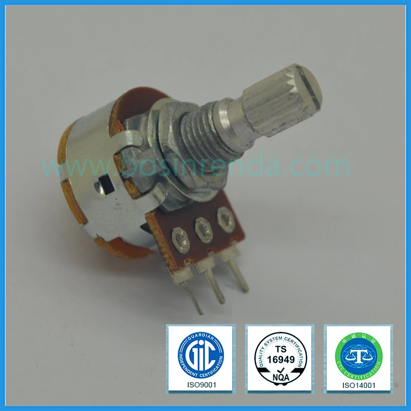 Potentiomètre rotatif 16 mm avec le commutateur du potentiomètre de carbone B10K B100k