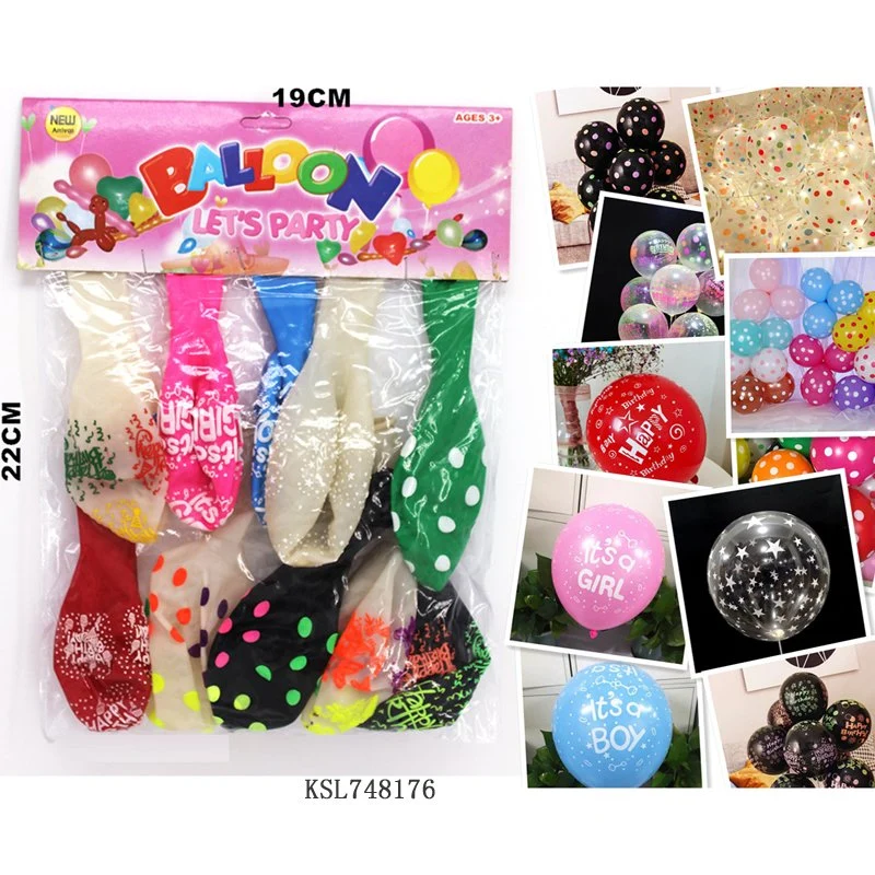 Amazon Hot Colorful Latex Material Happy Birthday Decoration Balloons Printed Round Shaped Party Balloons