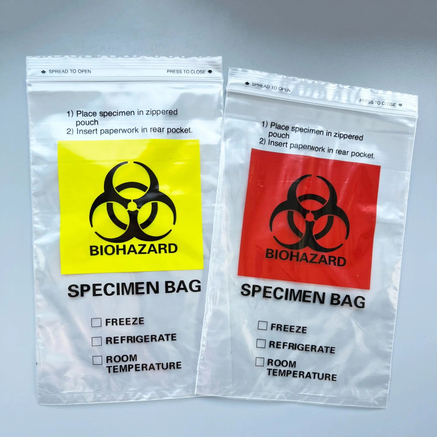 Clear Transparent Plastic Biohazard Specimen Bag