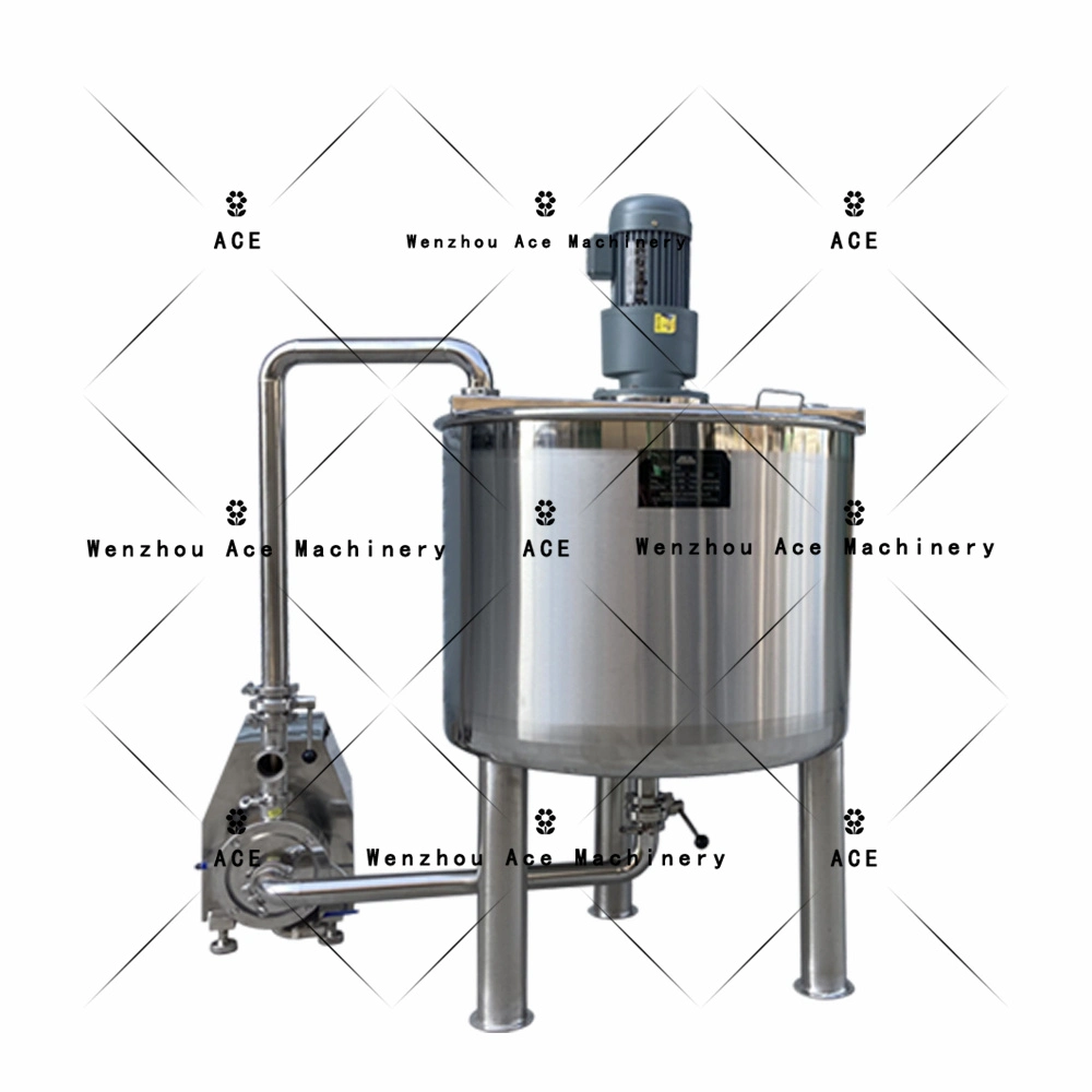 Pressão líquida química Depósito de mistura industrial aquecido em aço inoxidável com Raspador