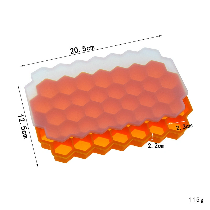 Bandeja de cubitos de hielo Honeycomb de silicona de grado alimentario de 37 celdas