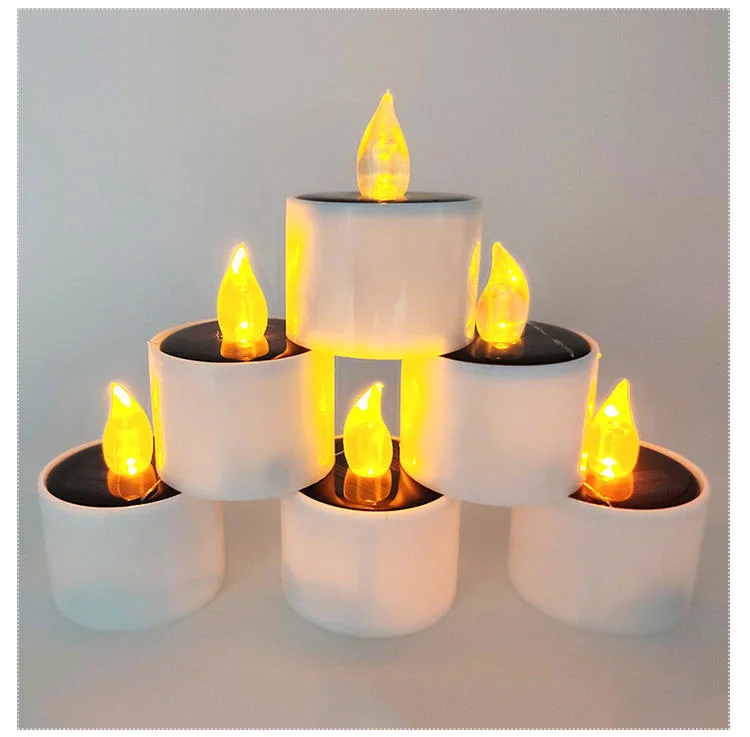 Plástico impermeável Solar Eletrônico lâmpadas vela Produtos em concha LED branco quente a luz de velas para casamento aniversário o Dia das Bruxas