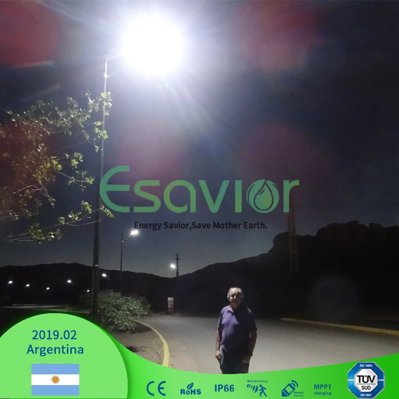 Esavior solar calle Aquare 100W de luz de estacionamiento con batería de litio