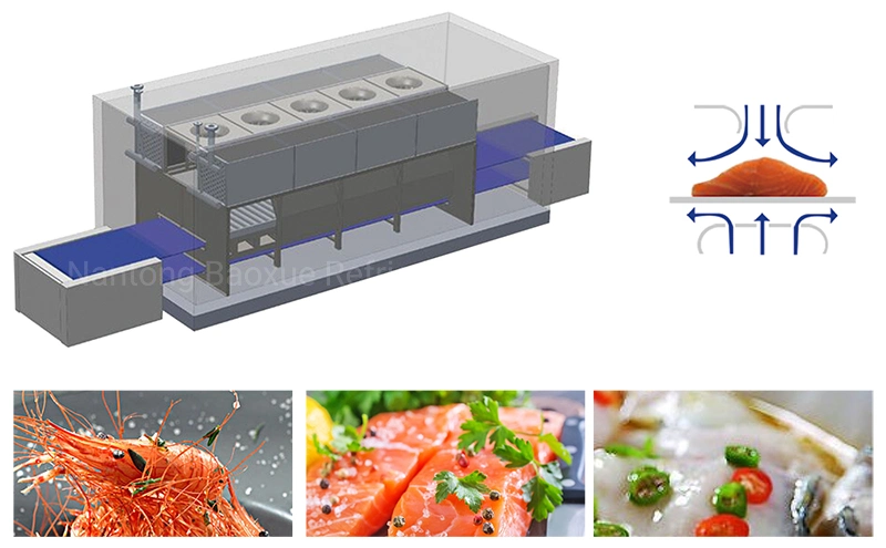 Commercial Large Output Impingement Tunnel Freezer for Shrimp