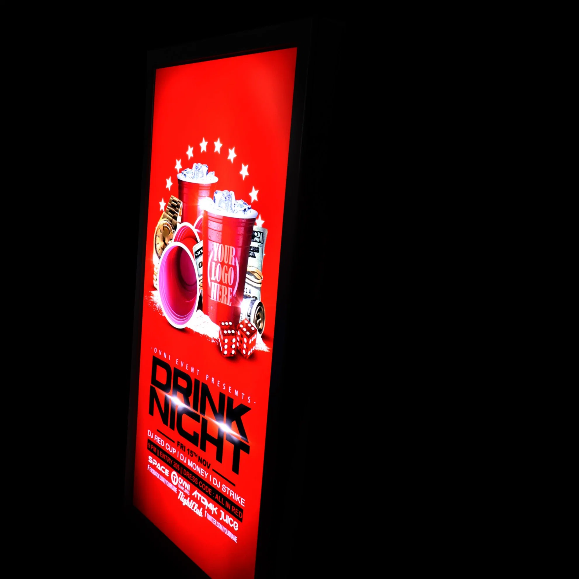 150*60*8cm Double Side UV Print Cloth Light Box Apply at Mall, Shop, Store, Exhibition