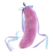 Purple Pink Series Fun Fox Tail Anal Plug Metal Backyard Plug Adult Toys Artificial Tail Set Play