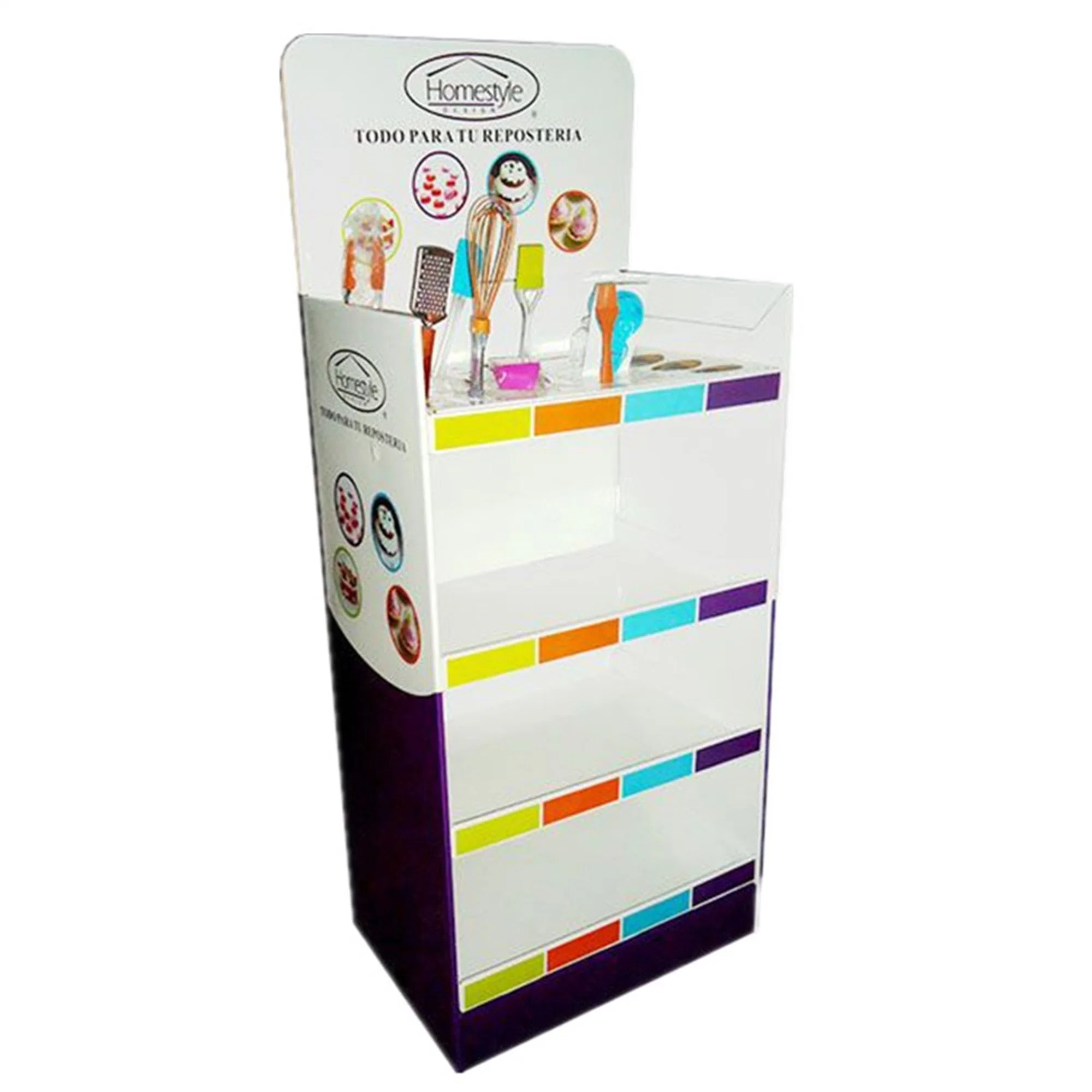 Exhibition Promotional Paper POS Pocket Biscuit Displays for Floor