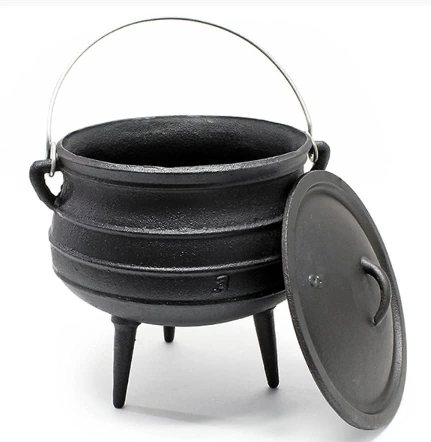 Pot en fonte à trois pattes pour utilisation intensive, petit, Potjie Caldron Pot en fonte pot pour l'extérieur et le camping