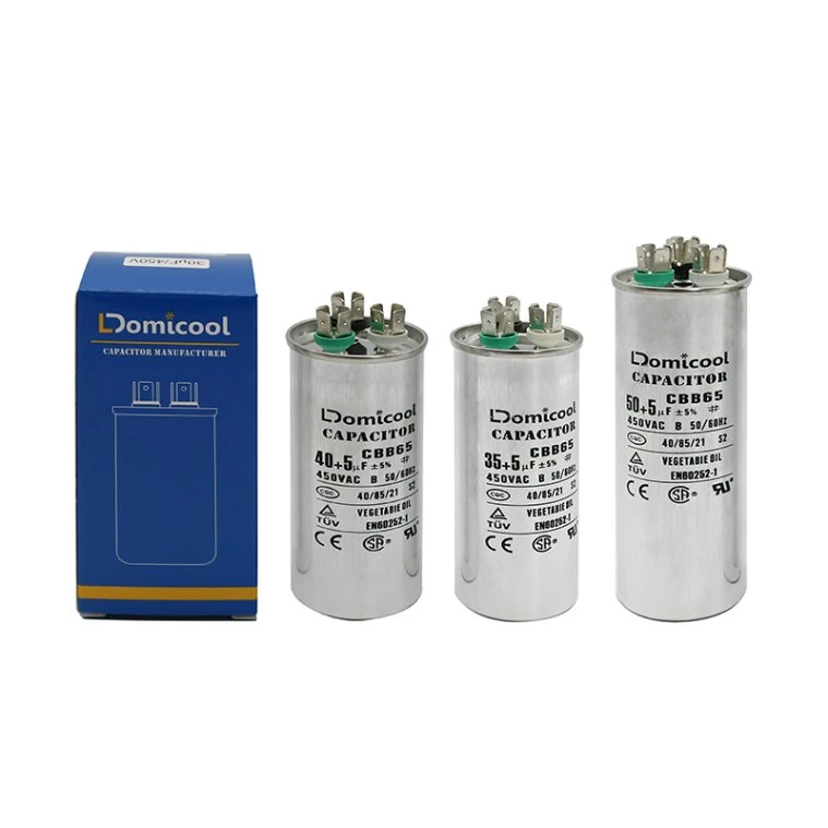 Domi Cbb65 DC Dual Capacitor 15UF/35UF 450VAC/500VAC Electronic Component Run Film Capacitor