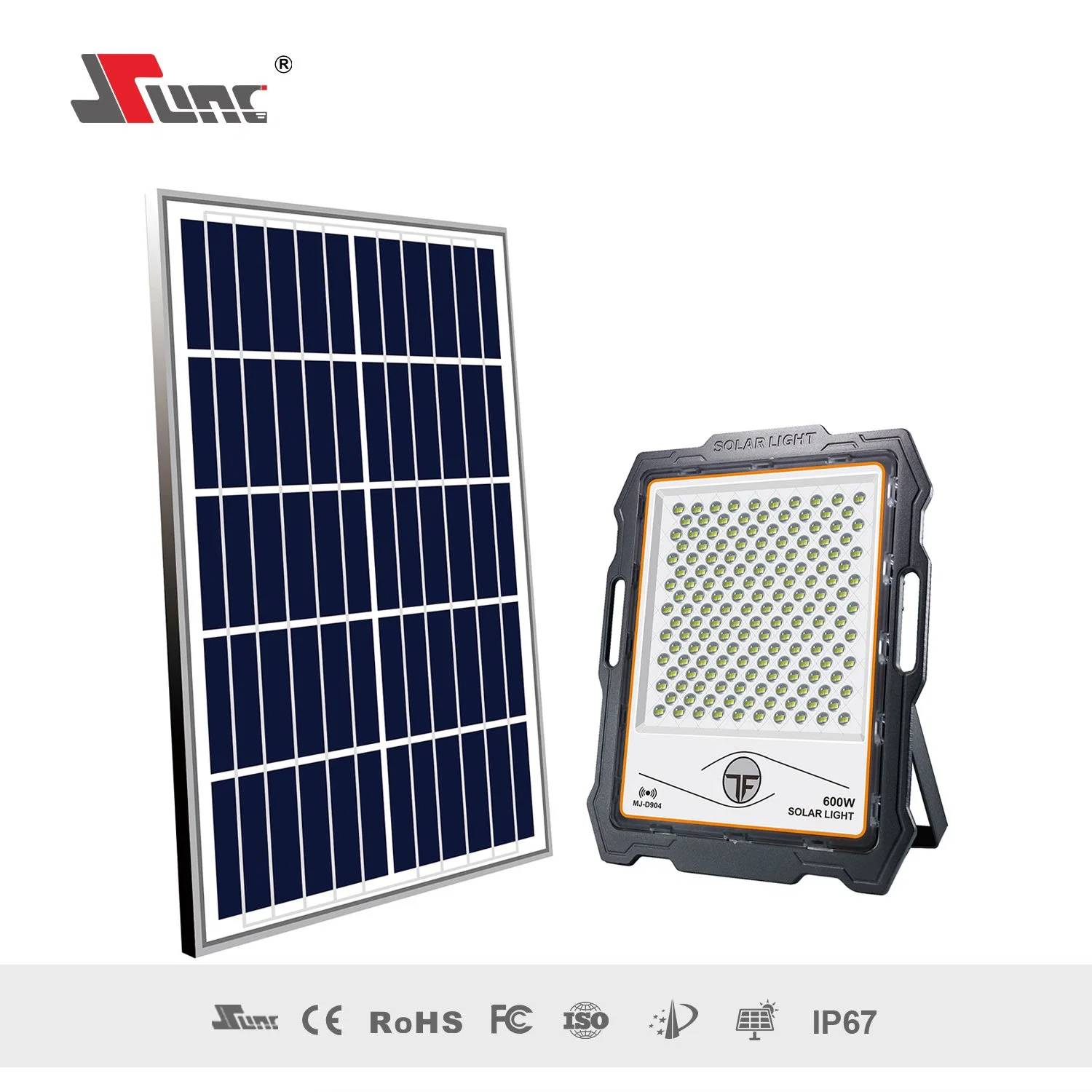 600W Hochleistungs-Lithium-Batterie Solar-Flutlicht mit Panel