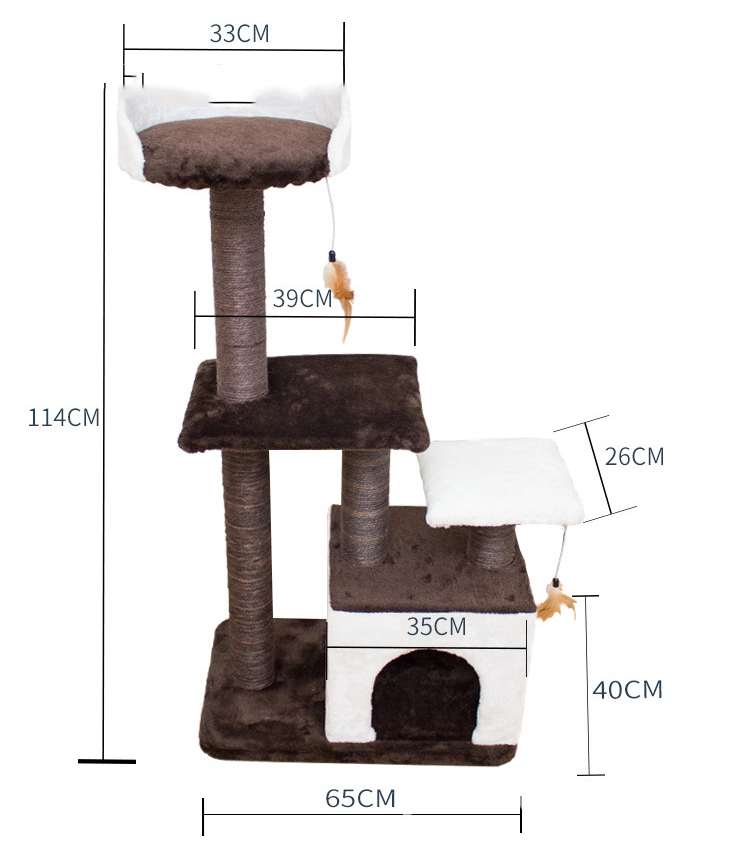 Estructura de escalada gato rascándose árbol de columna Torre Nido de estante molienda Pilar Tongtian