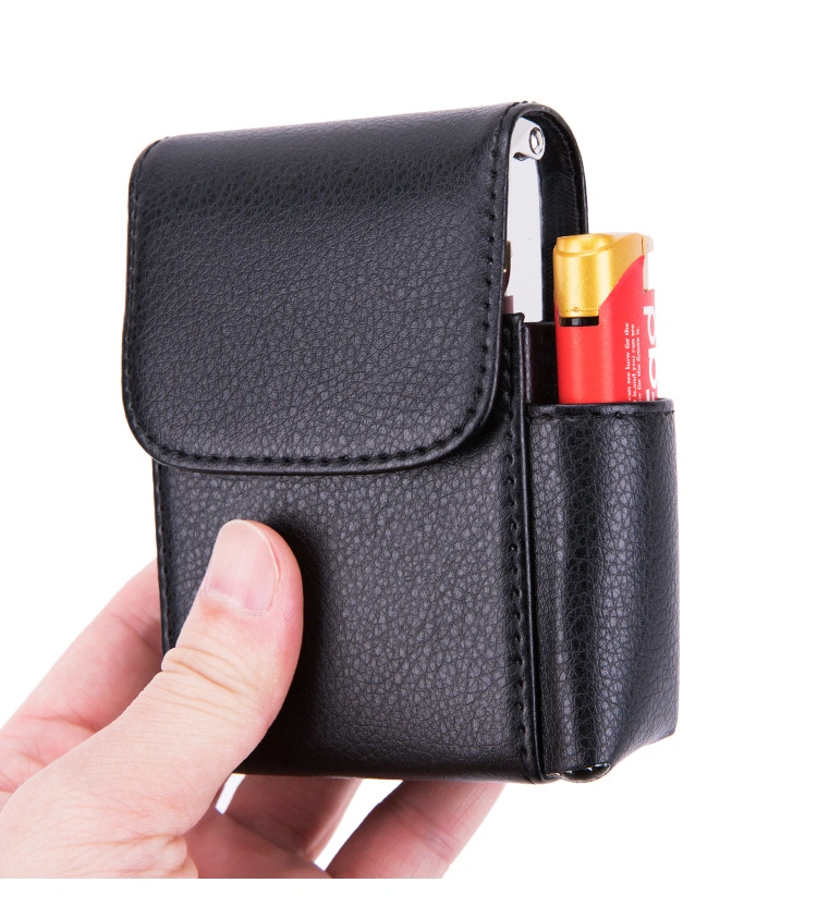 Ea223 Étui à cigarettes étanche avec briquet, support de protection, cachette en PU personnalisée, boîte de luxe à 20 couvercles rabattables en métal portable, marque personnalisée en cuir rose, étui à cigarettes.