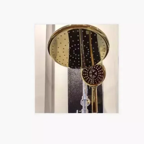 Gold Plating Round ABS Plastic Brass Chrome Bathroom Shower Set