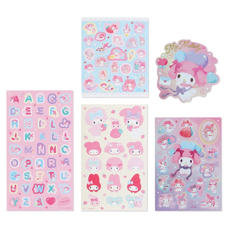 Ruunjoy Wholesale/Supplier Sanrio Sticker Pack Sanrio Stickers Sets Accessories Kuromi Kt My Melody Sanrio Family Kawaii DIY Cartoon Sticker