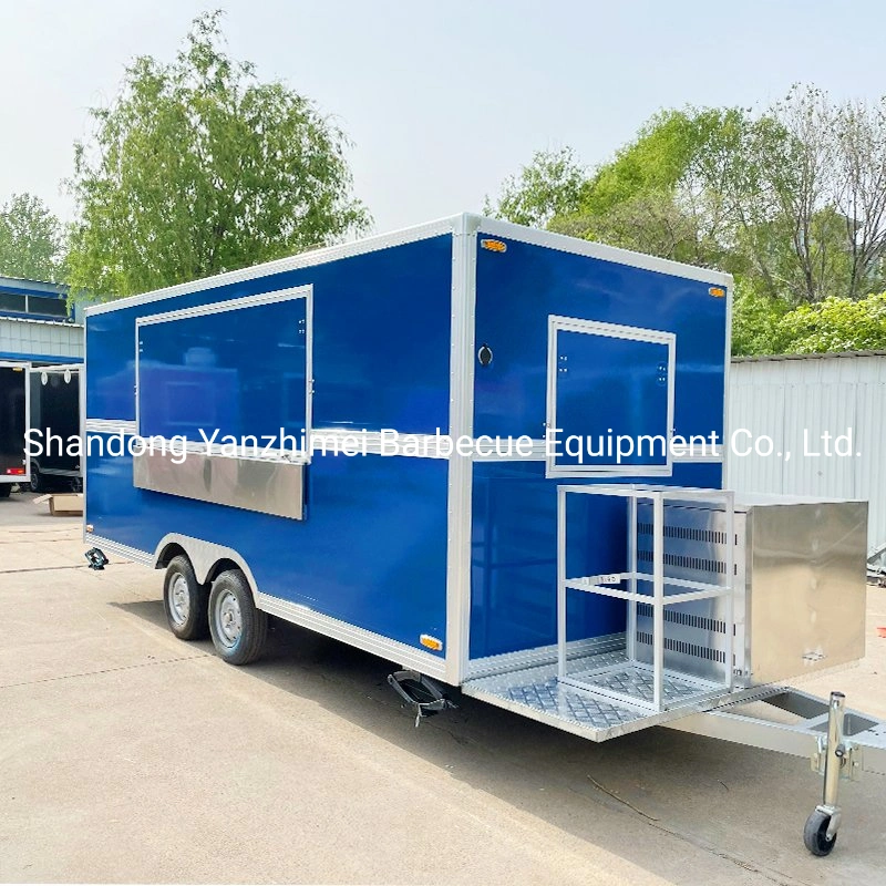 BBQ Coffee Ice Cream Waffle Crepe Food Trailer Fiberglass Braking System Auto Food Truck Food Cart