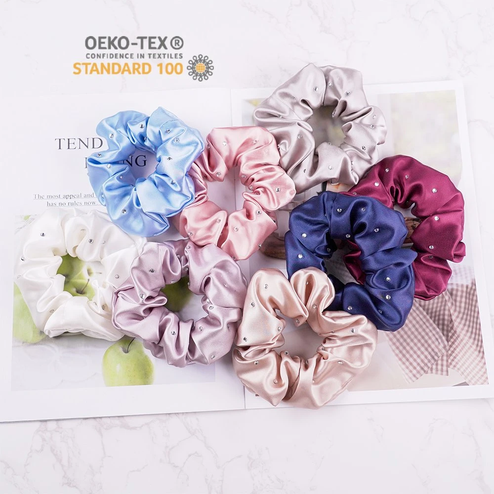 Comercio al por mayor grandes Cabello Scrunchy personalizadas seda corbatas