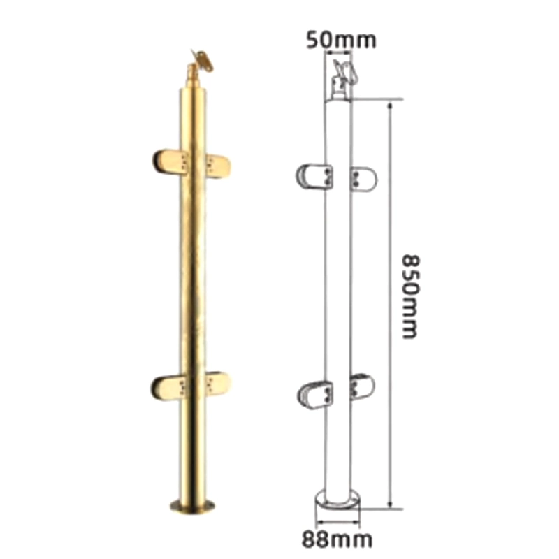 Stainless Steel Guardrail Post Balcony Staircase Guardrail Post