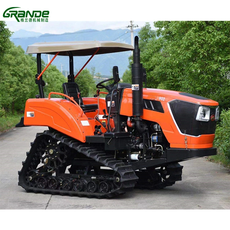 Chinese Brand 90HP Rubber Track Farm Tractor with Rotary Tiller