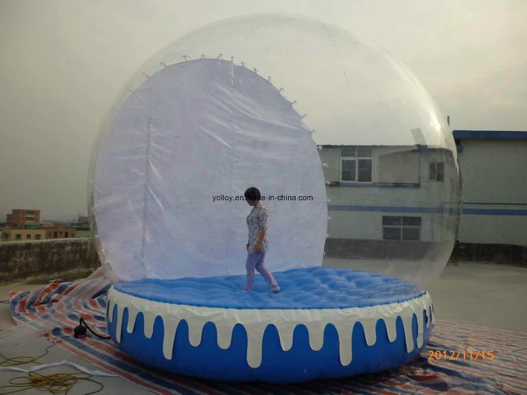 Bola de nieve transparente inflable para decoración de Navidad