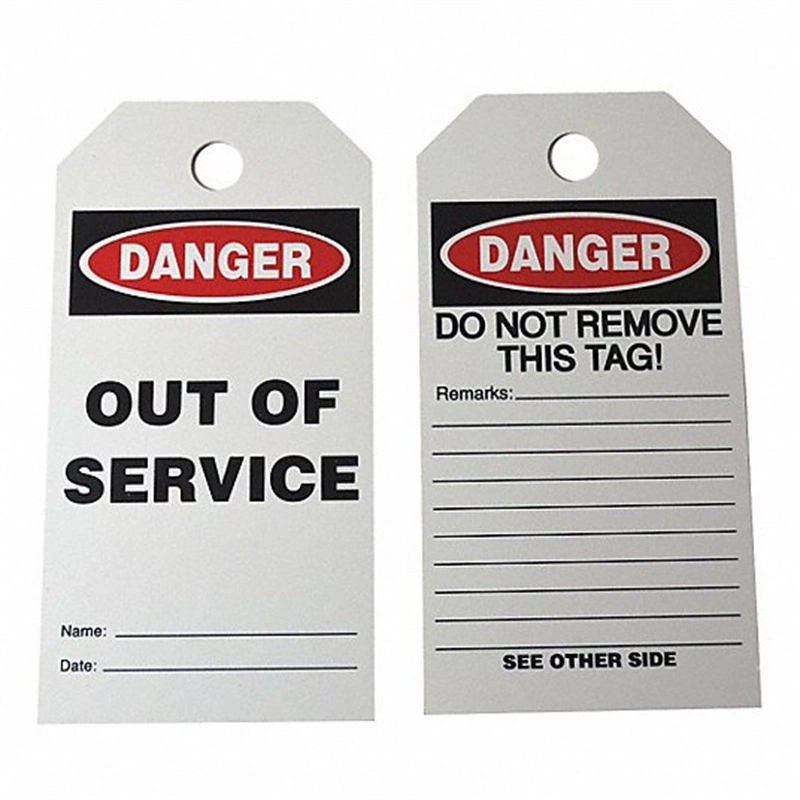 out of Service Tag Red Cardstock Size 5 3/4 in*3 in