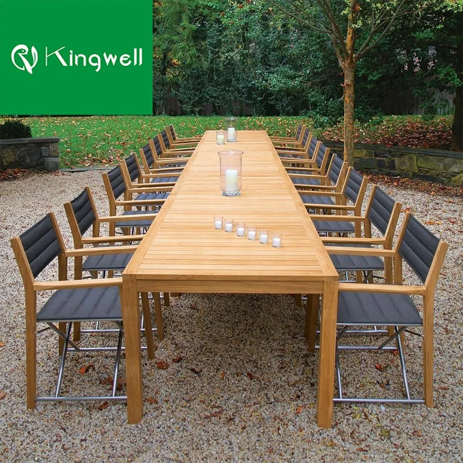 Pliage de plein air de haute qualité de directeur de salle à manger chaise et table en bois de teck meubles de jardin avec résistant aux UV